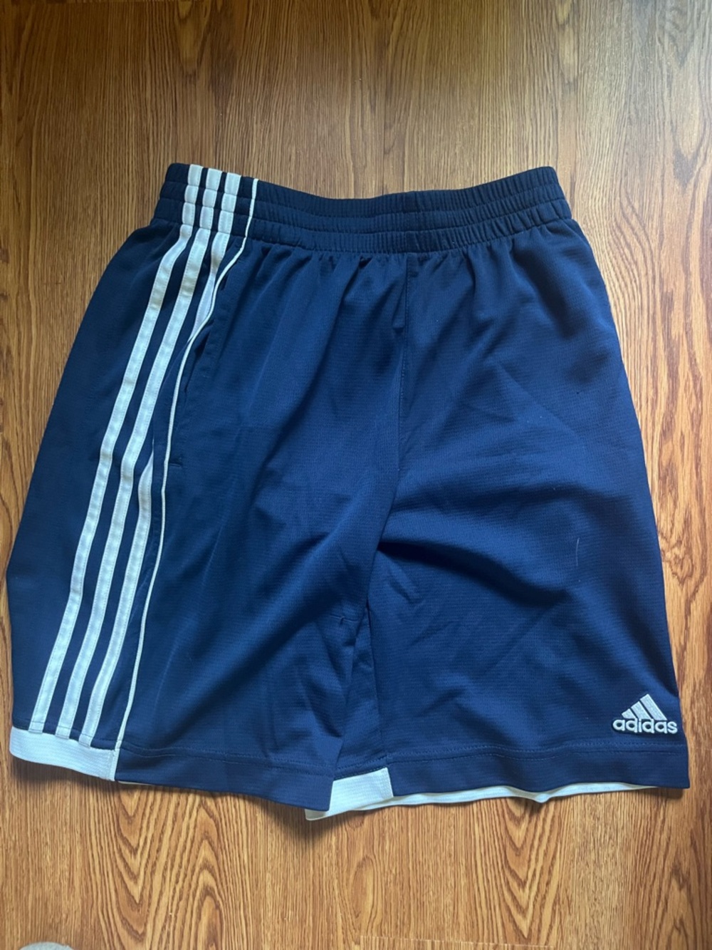 Adidas Navy and White Training Shorts